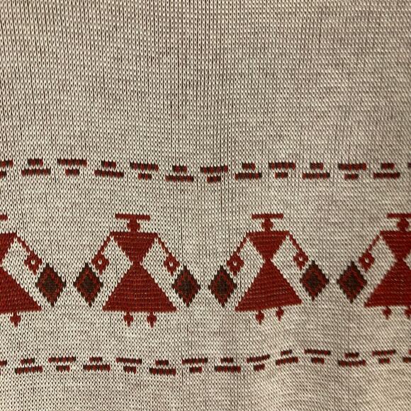 Vintage CAL KNITS Sweater Tunic Vest Cape Poncho M Aztec Western Folk Native - Picture 8 of 12